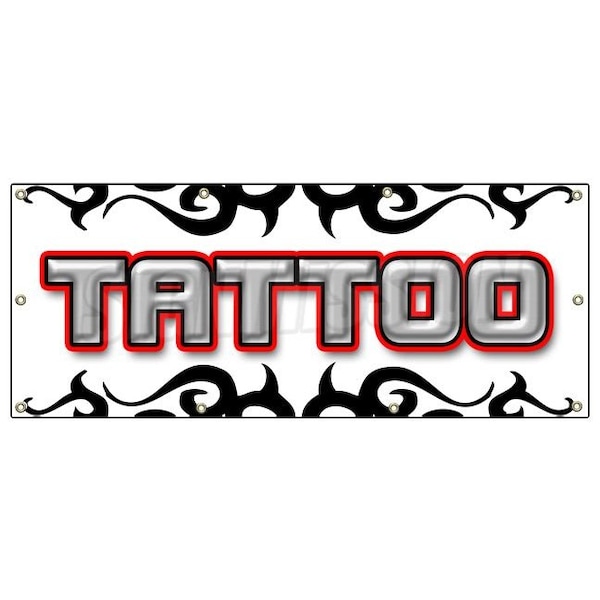 TATTOO 1 BANNER SIGN shop artist signs body art gun piercing